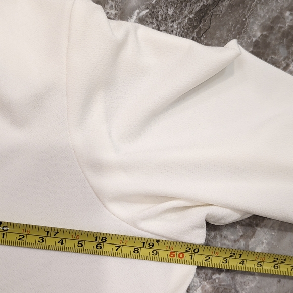 Nina Leonard White pullover layered flowy lightweight Blouse shirt size L office - Picture 3 of 8